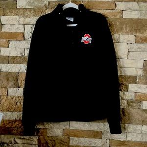 Black OSU 1/4 zip pullover with pockets/Size Large